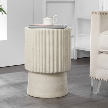 Louisa 19" Modern Art Deco Tambour Accent Table - JONATHAN Y